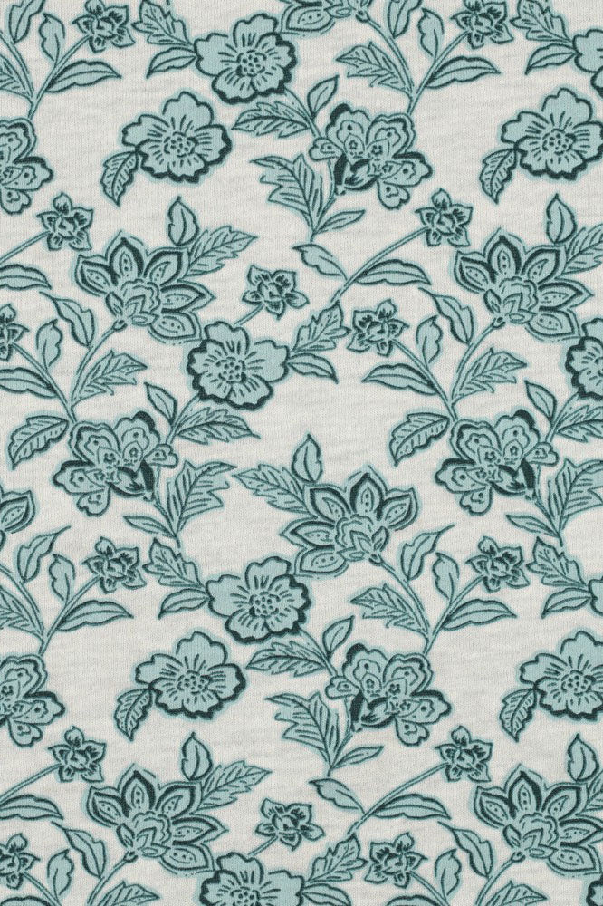 Coton ouaté (soft sweat) - fleur vert