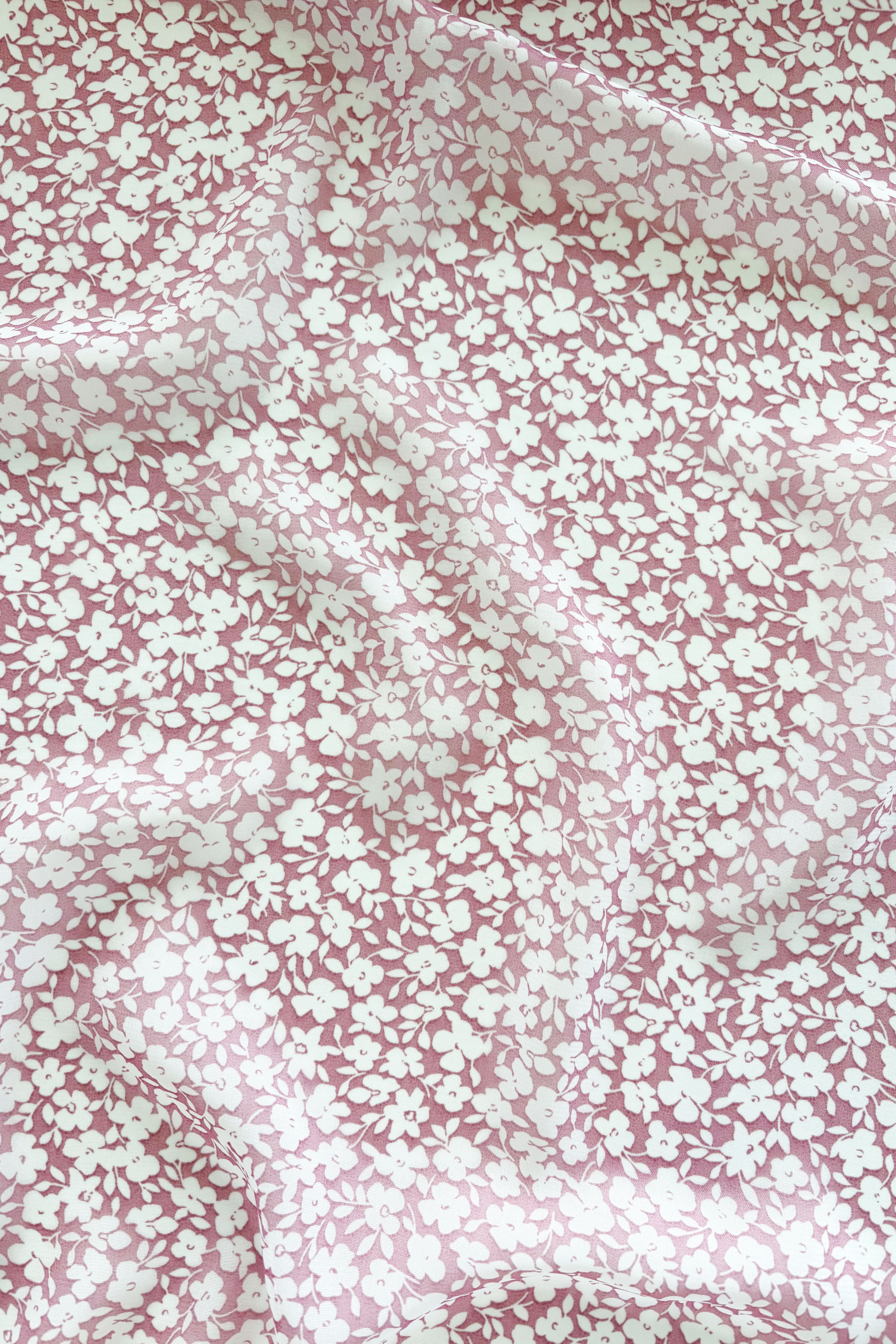 Chiffon petite fleur rose/blanc
