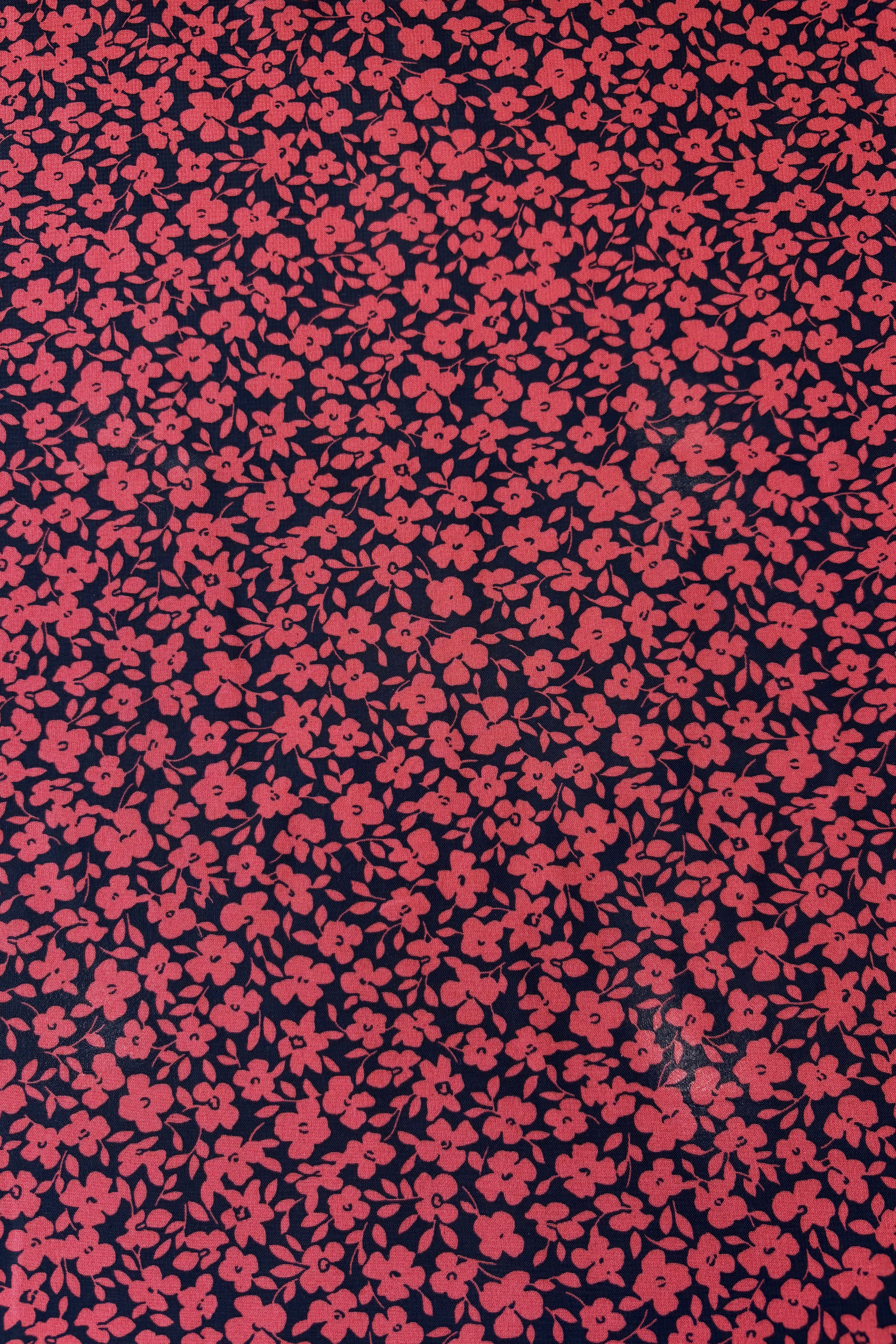 Red/black little flower chiffon