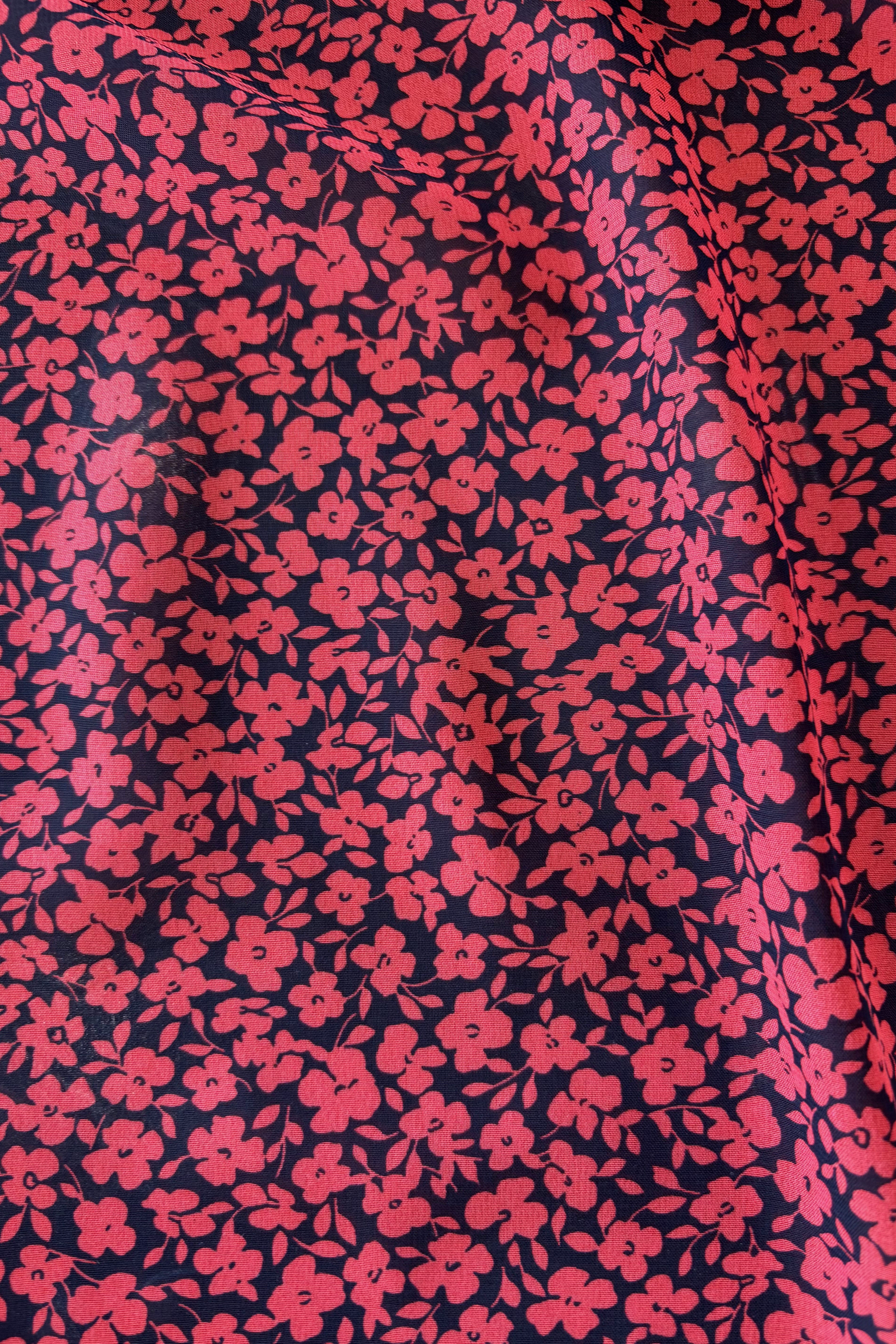 Chiffon petite fleur rouge/noir