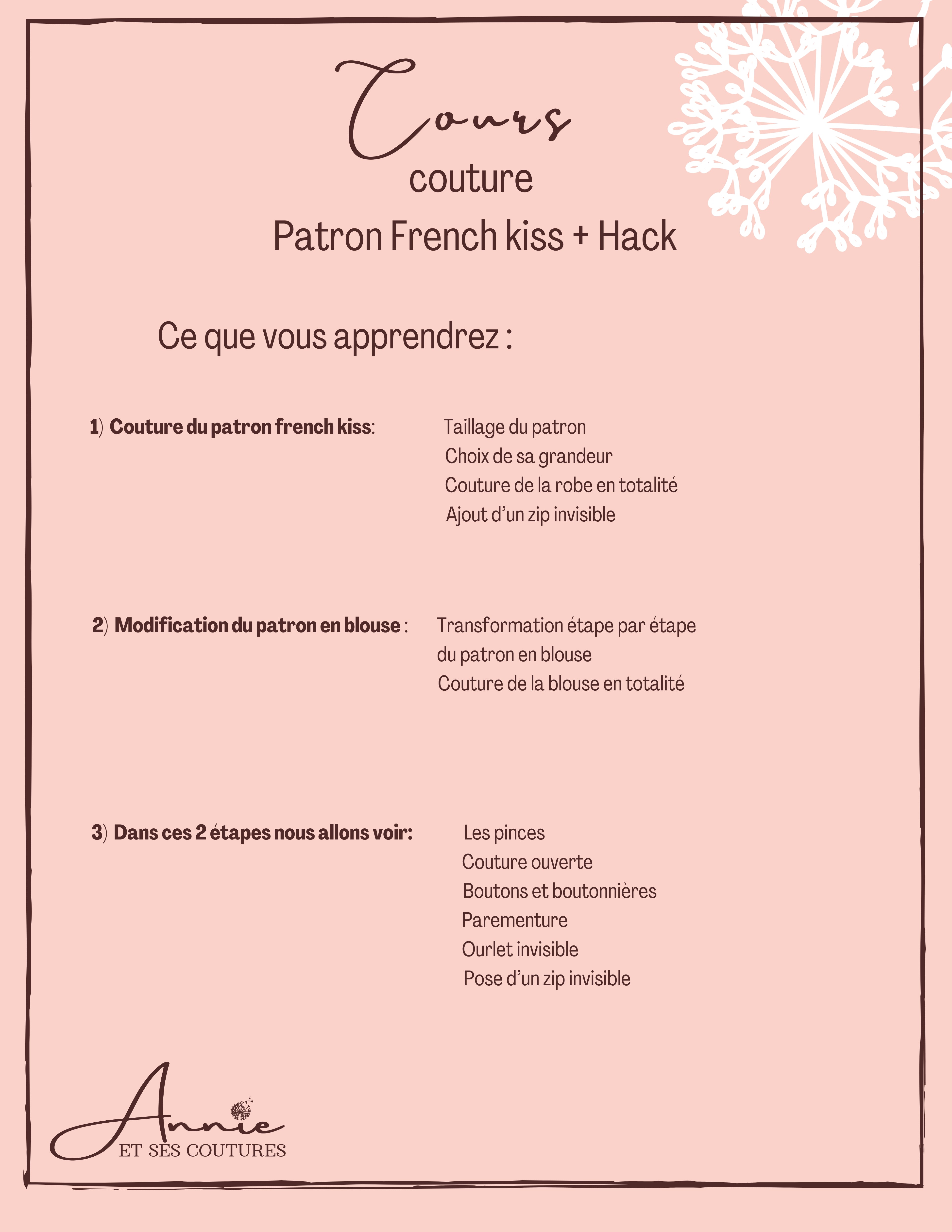 Online sewing course - French kiss pattern and hack