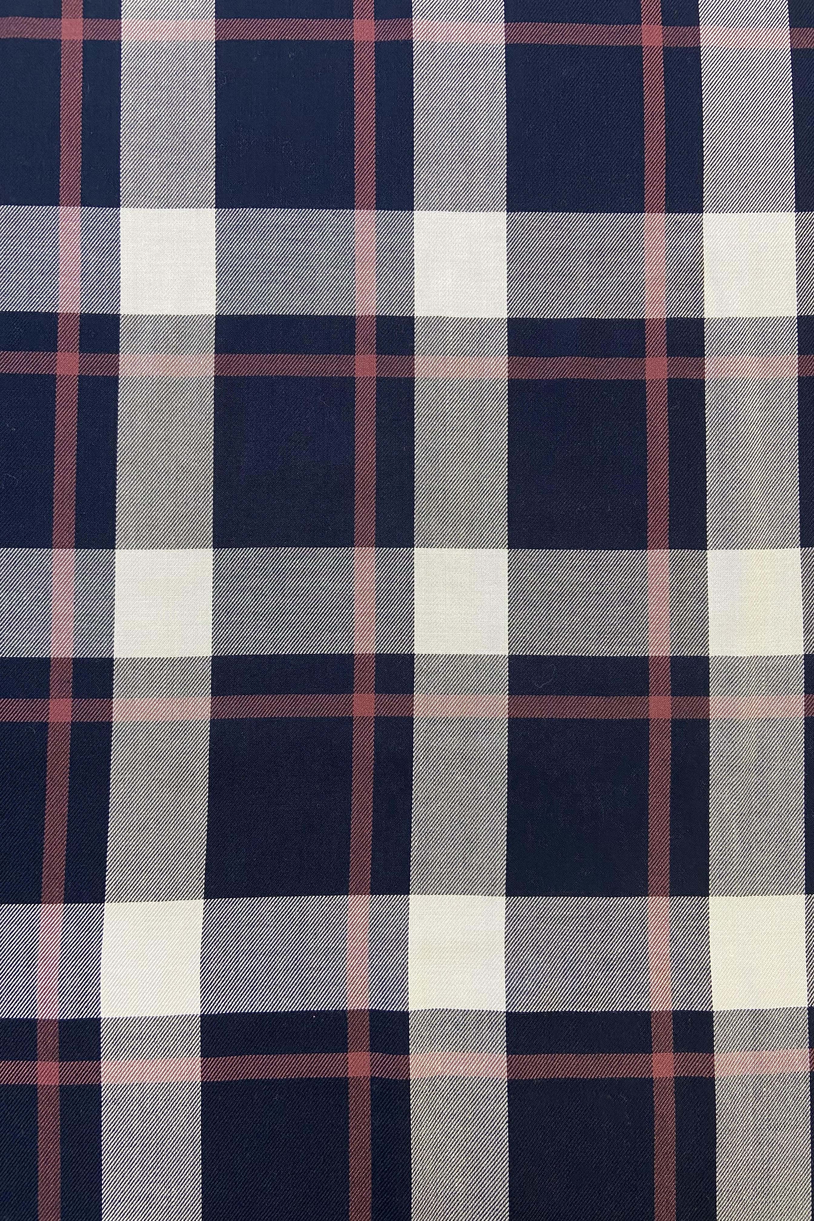 Challis  navy/white check