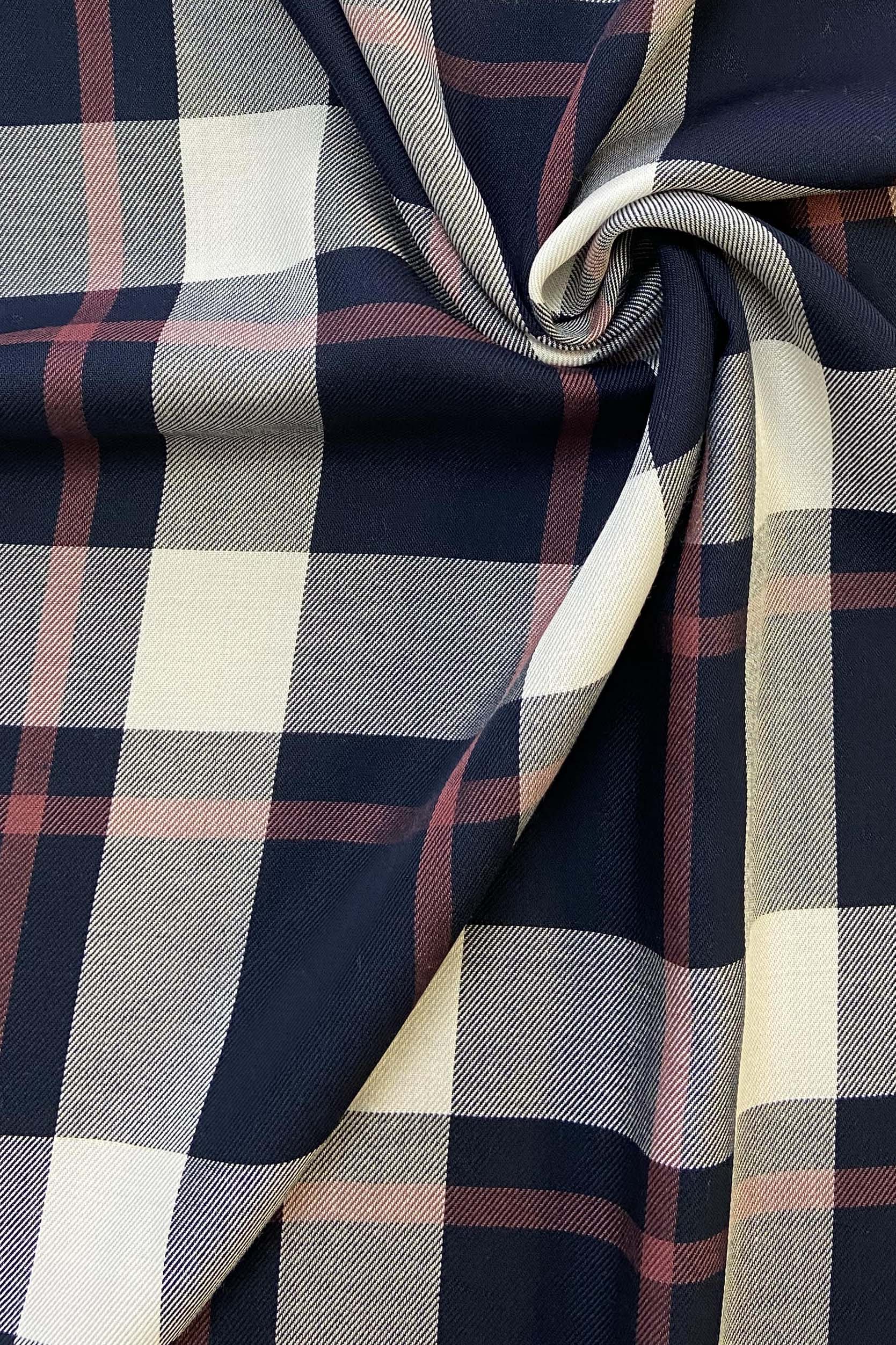 Challis  navy/white check