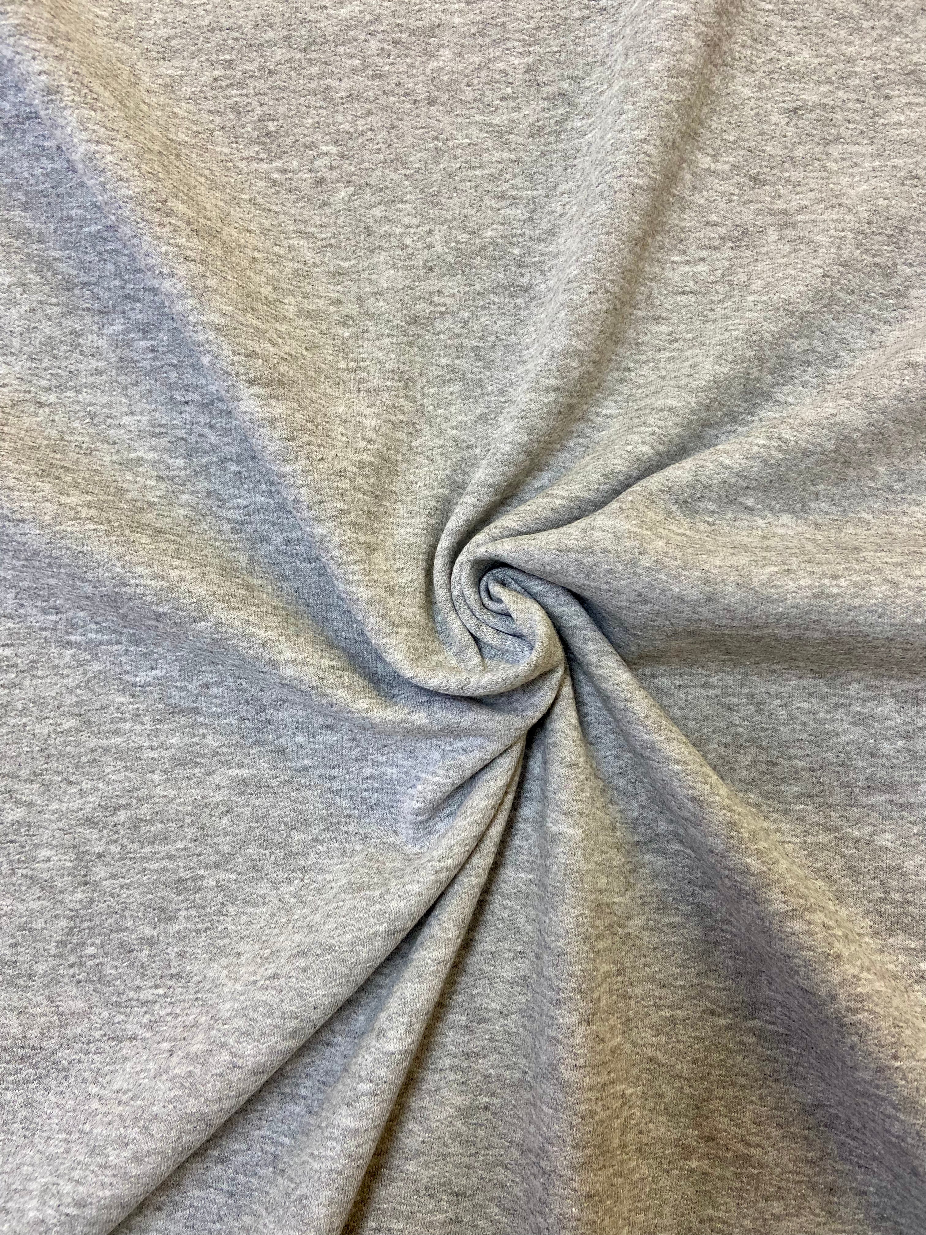 Coton ouaté/ fleece - gris pâle chiné